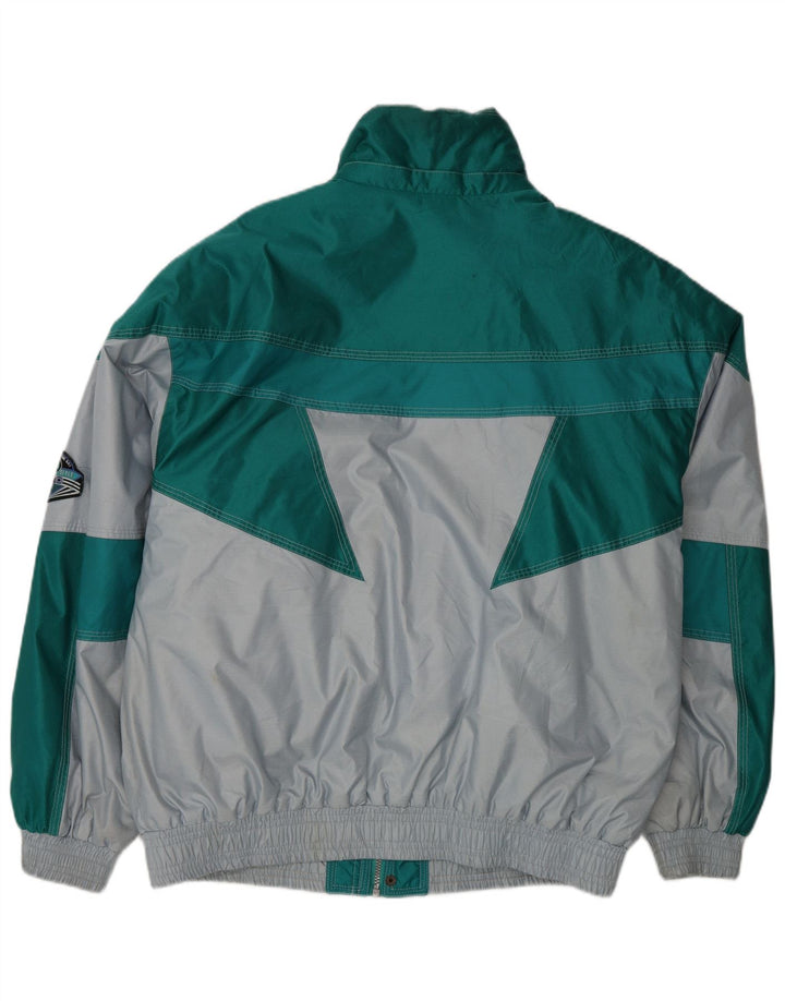 Chaqueta de esquí gráfica vintage para hombre EU 48 Poliamida en bloque de color verde medio