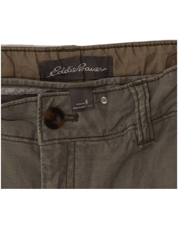 Eddie Bauer Pantalones cortos cargo para mujer US 6 Medium W30 Algodón caqui