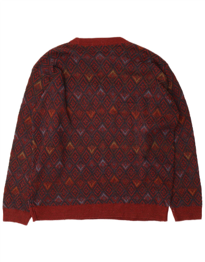 Marks & Spencer Suéter De Cuello Redondo Para Hombre Acrílico Geométrico Rojo Grande
