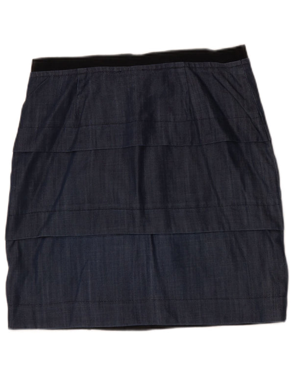 Max&Co. Falda Peplum Mujer Grande W32 Viscosa Azul Marino