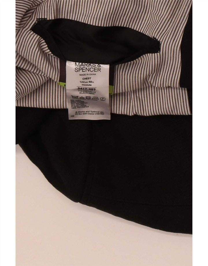 Marks & Spencer Chaqueta tipo blazer de 2 botones para hombre UK 48 2XL Lino negro