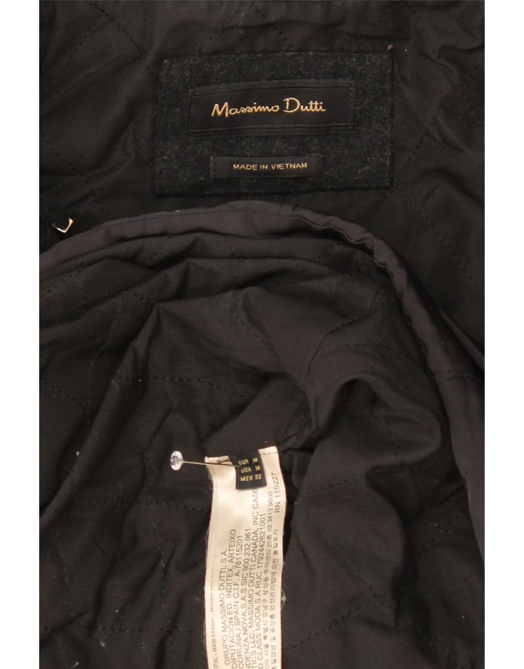 Massimo Dutti Abrigo Cortavientos para Mujer UK 44 Medio Azul Marino Colorblock