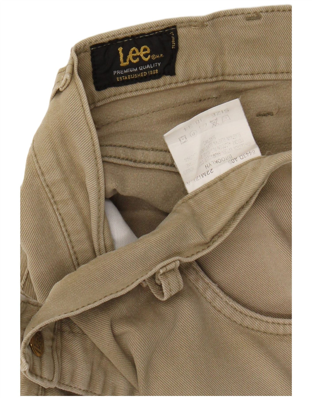LEE Pantalones Casuales Recto Brooklyn para Hombre W38 L31 Algodón Caqui