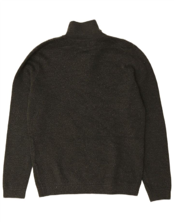 Superdry Jersey De Lana Merino Caqui Medio Con Cremallera Y Cuello Para Hombre