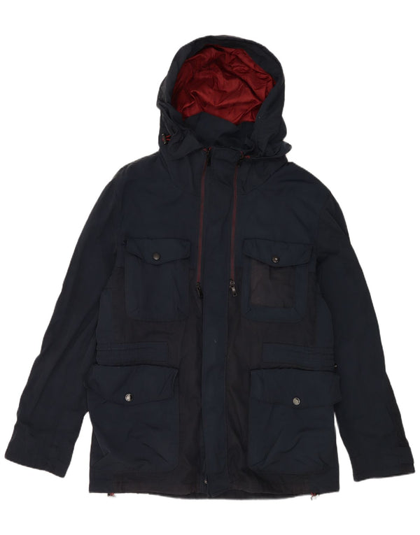 Zara Chaqueta utilitaria con capucha para hombre UK 40 Large Azul marino