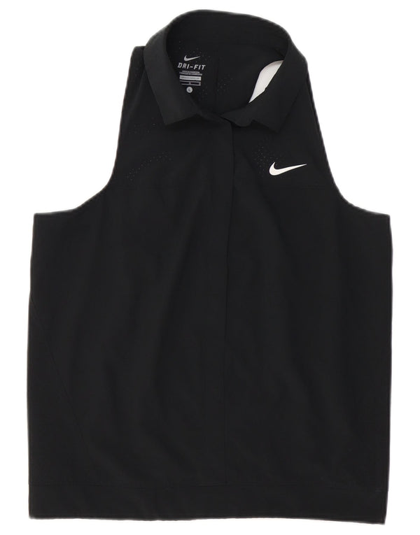 NIKE Mujer Dri Fit Chaleco Top UK 40 Grande Poliéster Negro