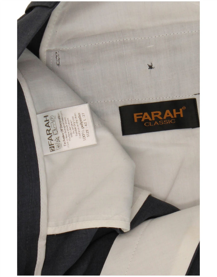 Farah Hombre Pantalones Cortos Rectos W42 L27 Poliéster Gris