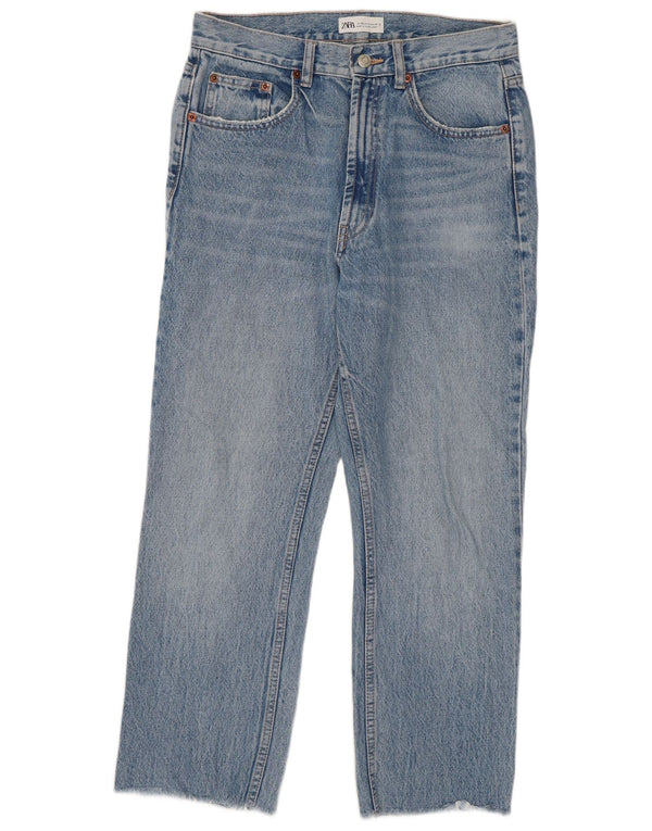 Zara Womens Crop Straight Jeans EU 38 Small W28 L25 Blue
