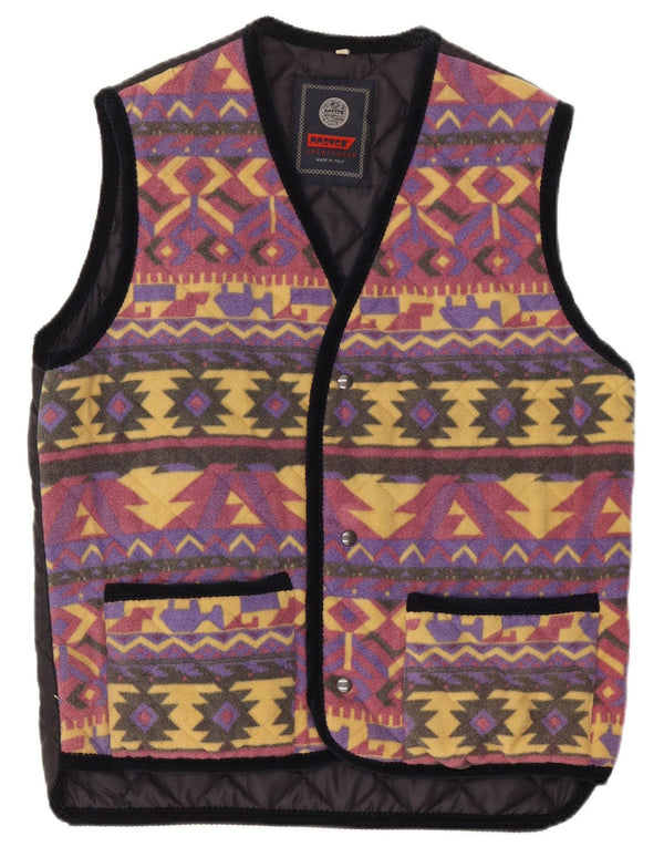 Master Chaleco acolchado de forro polar para hombre UK 38 Mediano Multicolor Geométrico