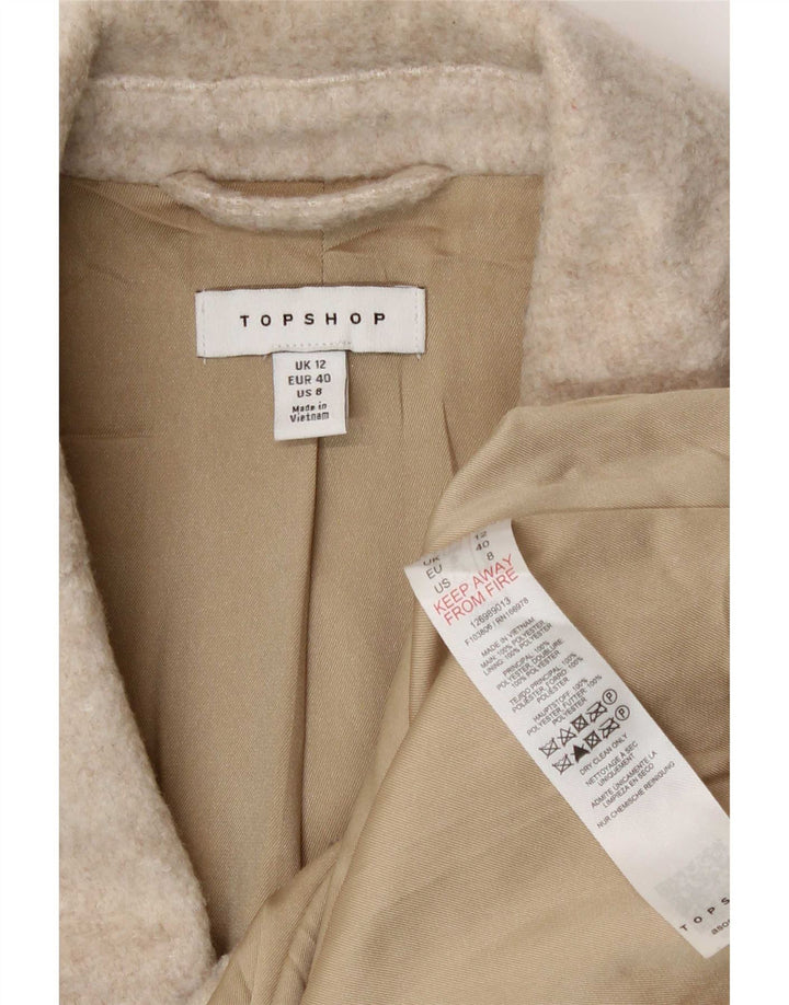 Topshop Chaqueta tipo blazer de 3 botones para mujer UK 42 Poliéster beige medio