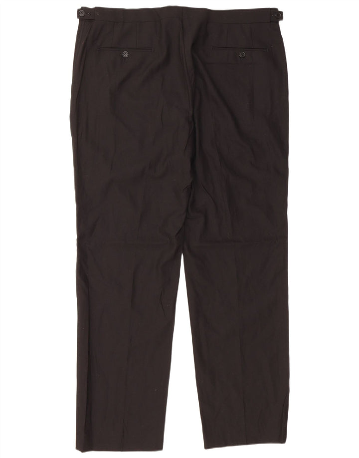 Marks & Spencer Pantalones de traje rectos autógrafos para hombre W38 L31 Black Classic