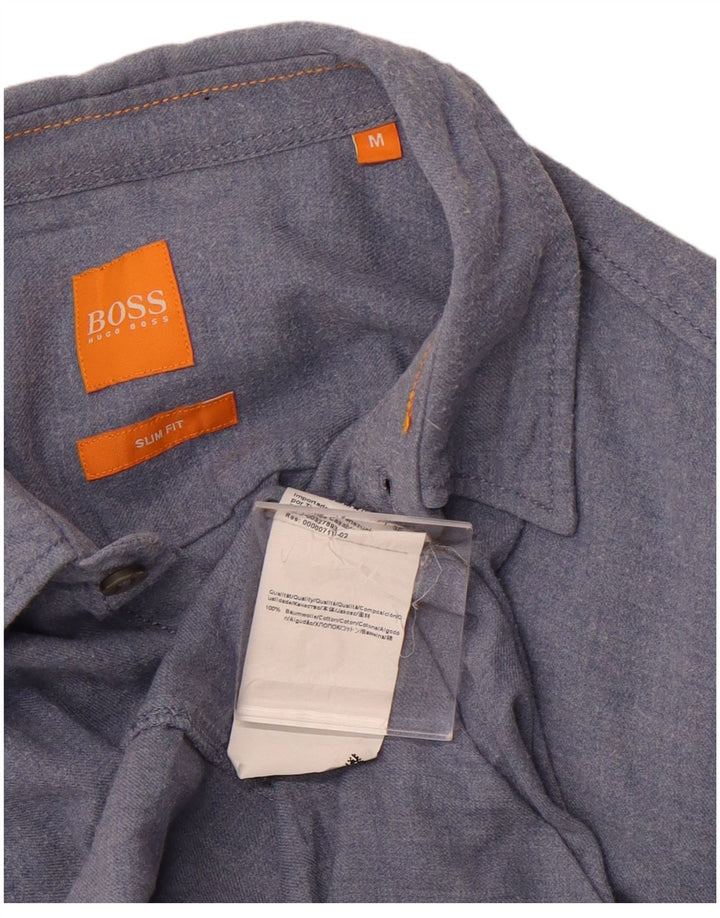 Camisa HUGO BOSS Hombre Slim Fit Algodón Azul Medio