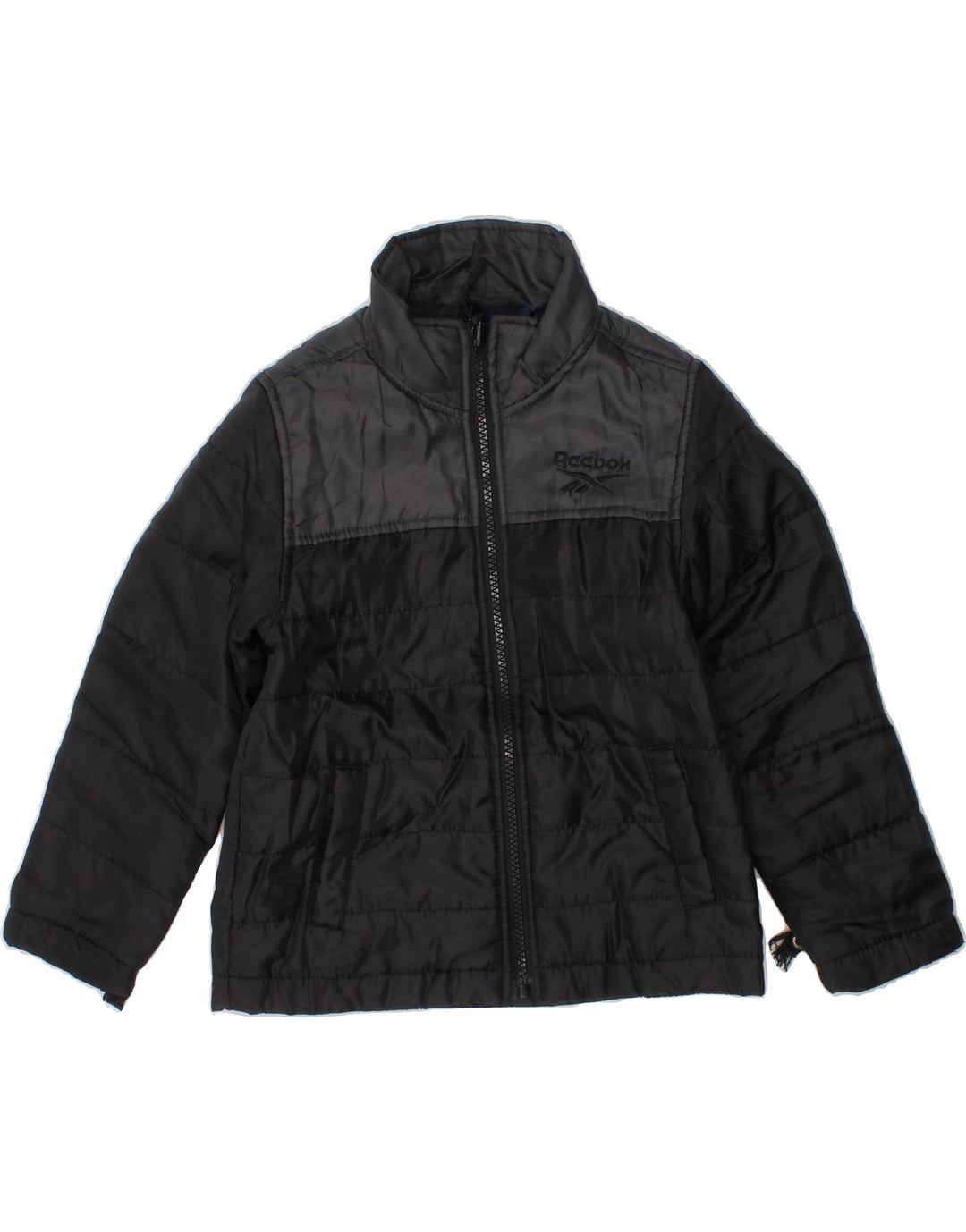 REEBOK Boys Padded Jacket 5-6 Years Black Polyester Vintage Reebok and Second-Hand Reebok from Messina Hembry 