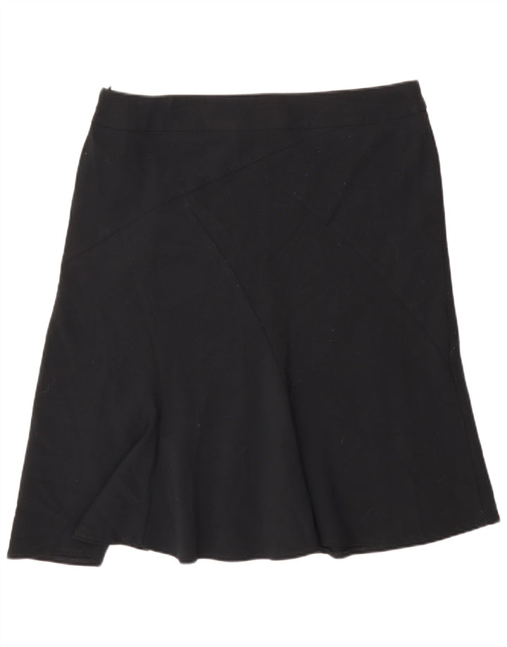Marks & Spencer Falda Acampanada para Mujer UK 40 Grande W32 Poliéster Negro