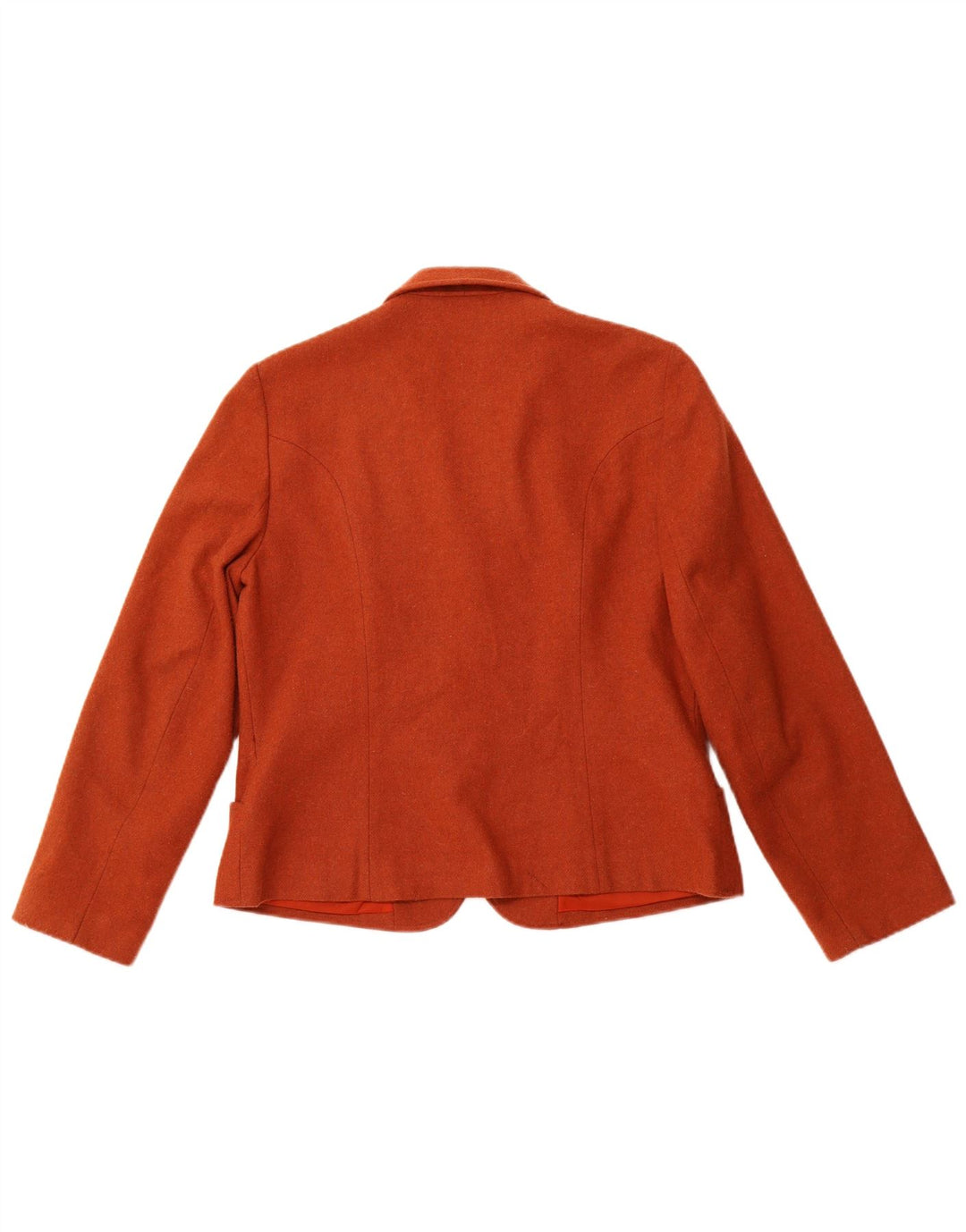 VINTAGE Mujer 1 Botón Blazer Chaqueta Reino Unido 14 Acetato Naranja Medio
