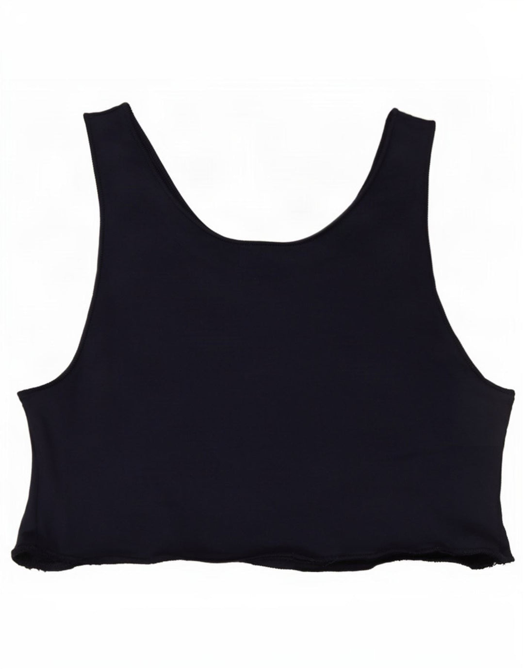 Vintage mujer crop chaleco top Reino Unido 14 algodón azul marino medio