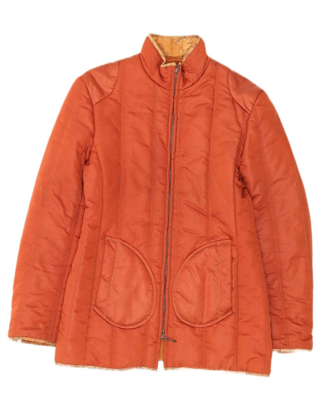 ALVIERO MARTINI Chaqueta acolchada para mujer IT 44 Mediana Naranja