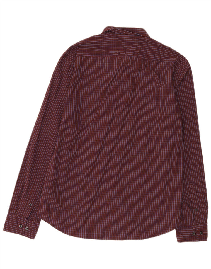 Camisa Dockers Hombre Large Algodón A Cuadros Borgoña