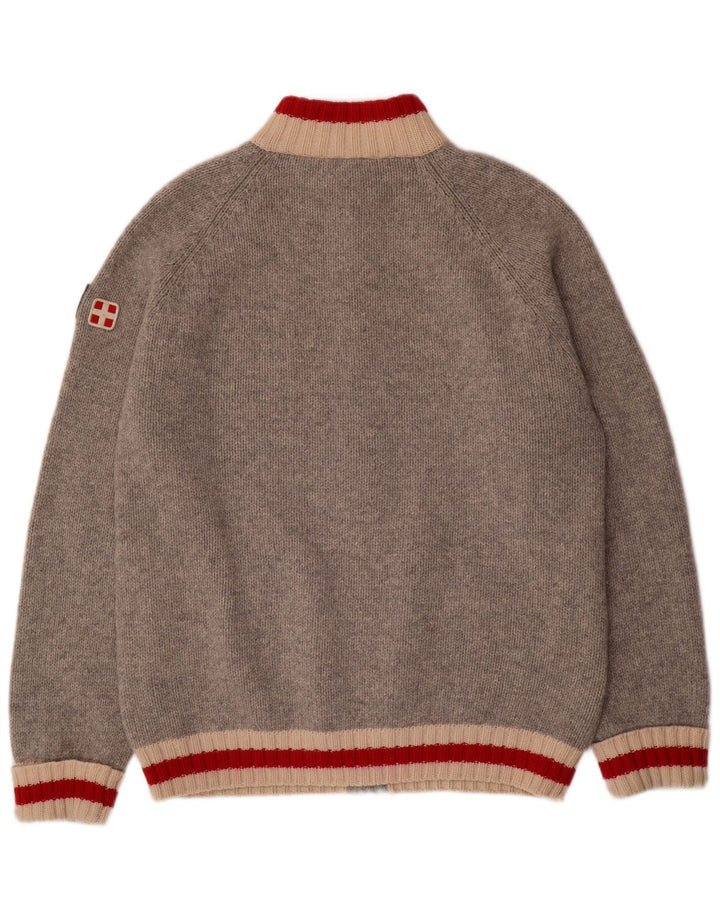 MC NEAL Suéter tipo cárdigan para hombre 2XL Lana gris