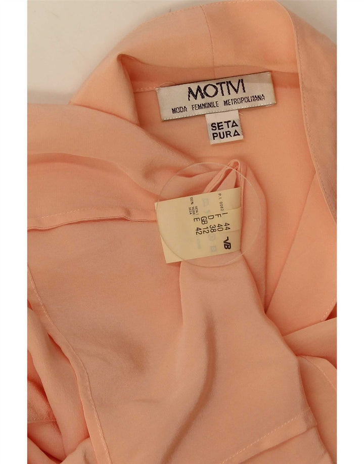 MOTIVI Blusa camisera para mujer UK 12 Seda rosa mediana