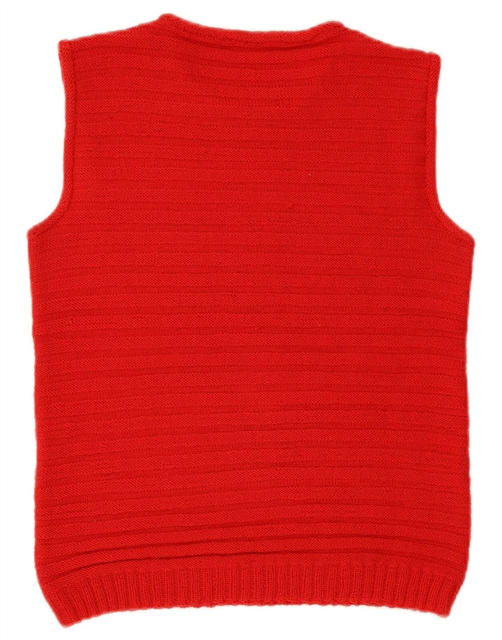 Vintage mujer chaleco camiseta sin mangas Reino Unido 12 rojo medio