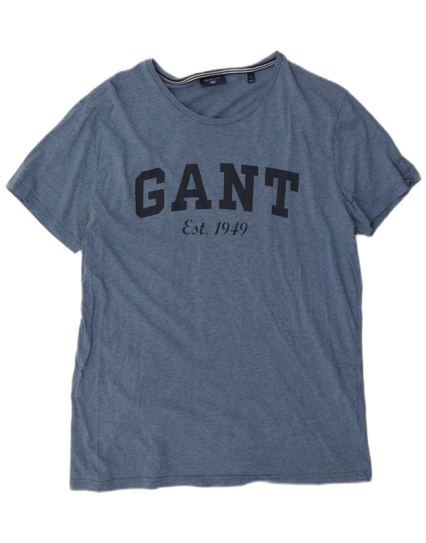 Gant Camiseta Gráfica Para Hombre Top Grande De Algodón Azul