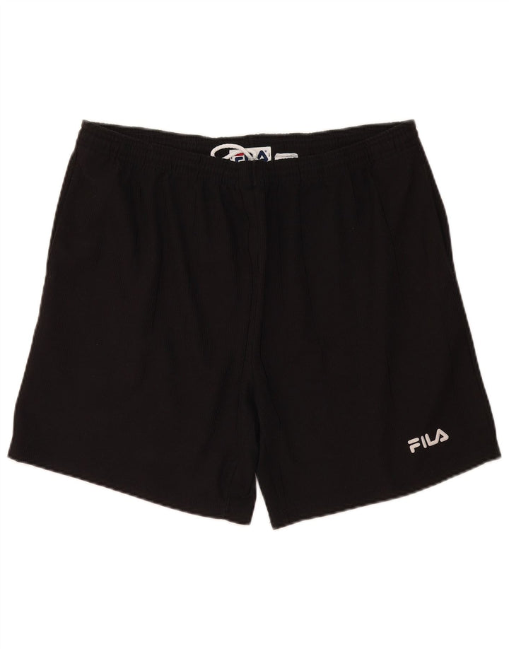 Fila Shorts deportivos para hombre Poliéster negro mediano