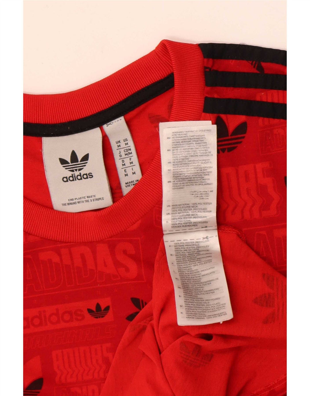 Adidas Hombre Regular Graphic Camiseta Top Medio Rojo Poliéster
