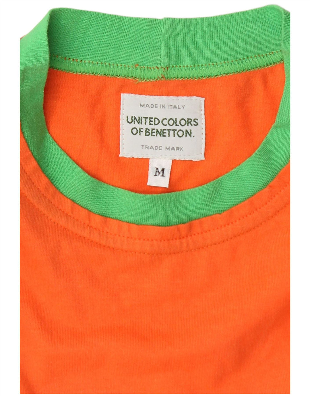 BENETTON Camiseta con estampado de Mickey Mouse para hombre, color naranja medio