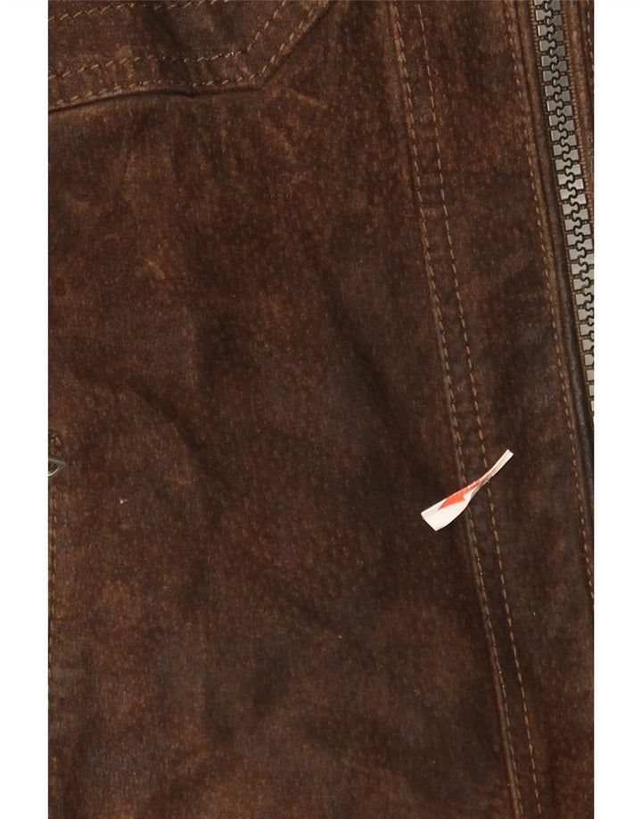 Angelo Litrico Chaqueta de ante para hombre UK 40 Large Cuero marrón