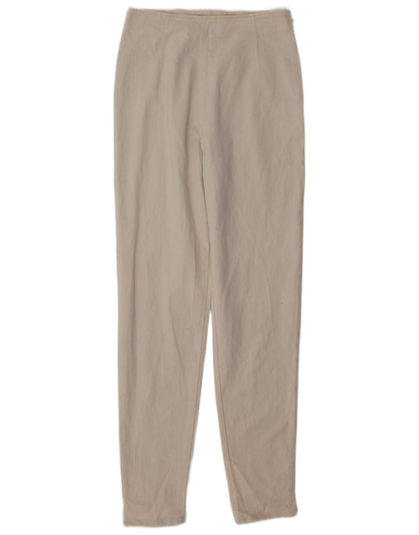 Marks & Spencer Pantalones informales ajustados para mujer UK 12 Medium W28 L31 Beige
