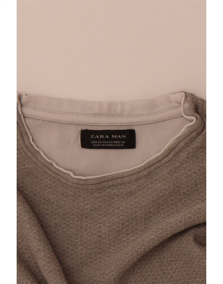 ZARA Hombre Camiseta Top Gris Medio