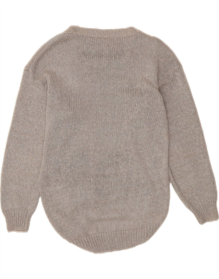 VINTAGE Womens Oversized Boat Neck Jumper Sweater EU 38 Medium Grey Vintage Vintage and Second-Hand Vintage from Messina Hembry 