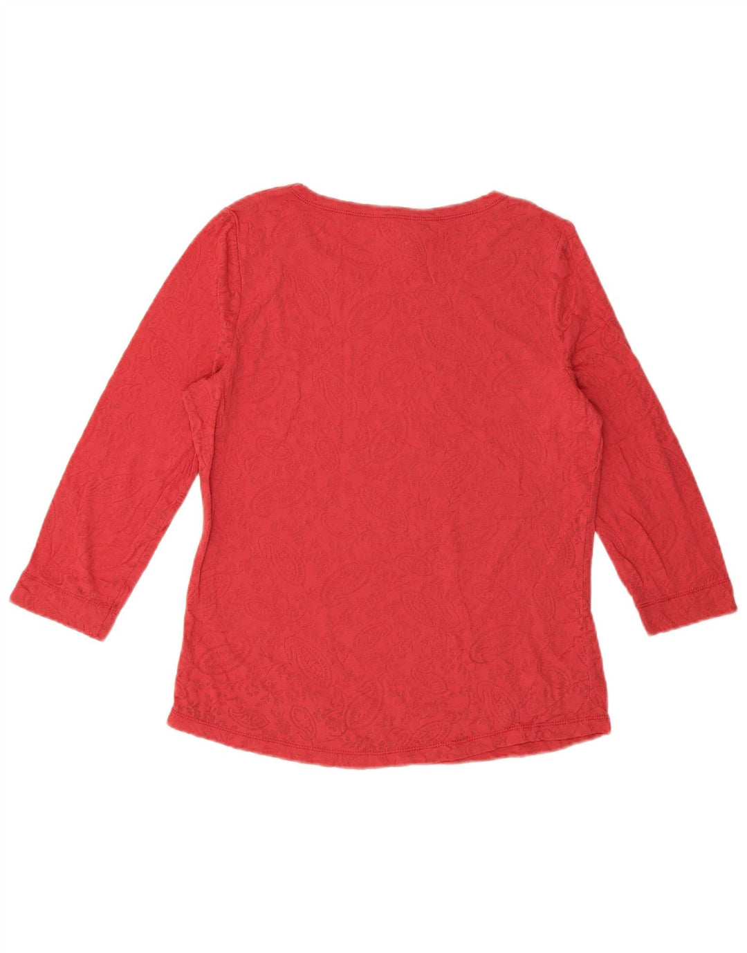 RALPH LAUREN Top para mujer manga 3/4 UK 12 Medio rojo Paisley Poliéster