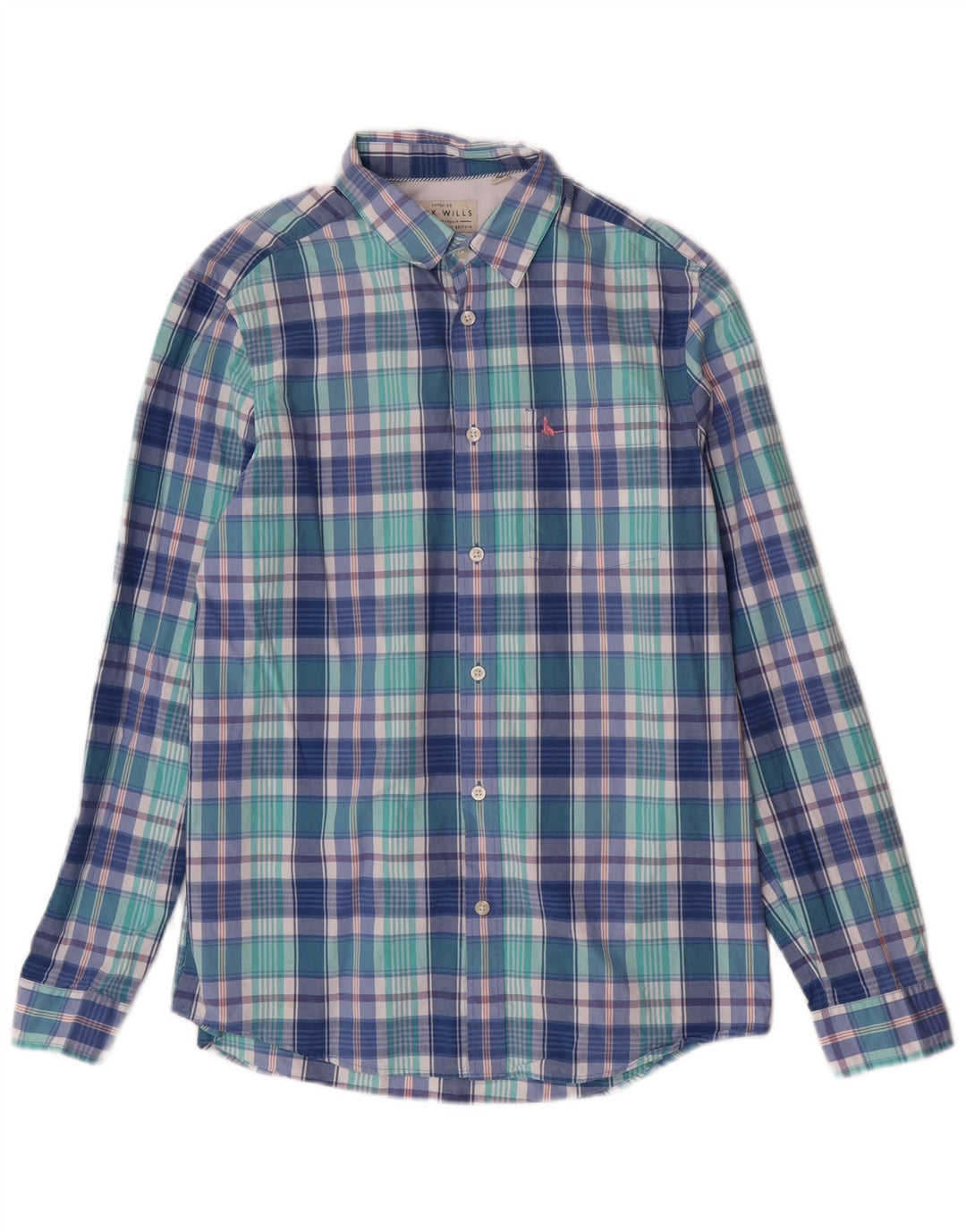 Camisa Jack Wills Hombre Classic Fit Algodón A Cuadros Azul Pequeño