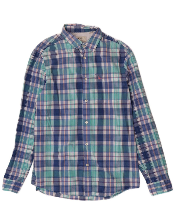Camisa Jack Wills Hombre Classic Fit Algodón A Cuadros Azul Pequeño