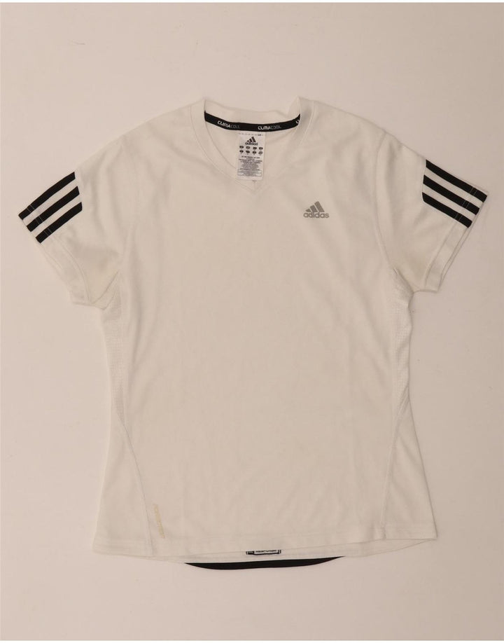 Adidas Mujer Climacool Camiseta Top UK 10 Pequeño Poliéster Blanco