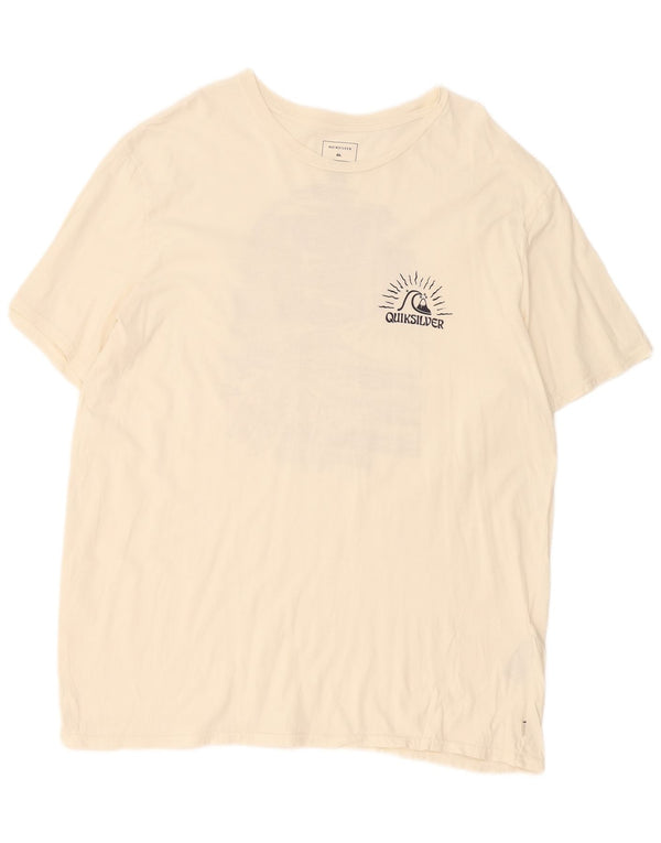 Quiksilver Camiseta gráfica de corte regular para hombre Top 2XL Algodón blanco roto