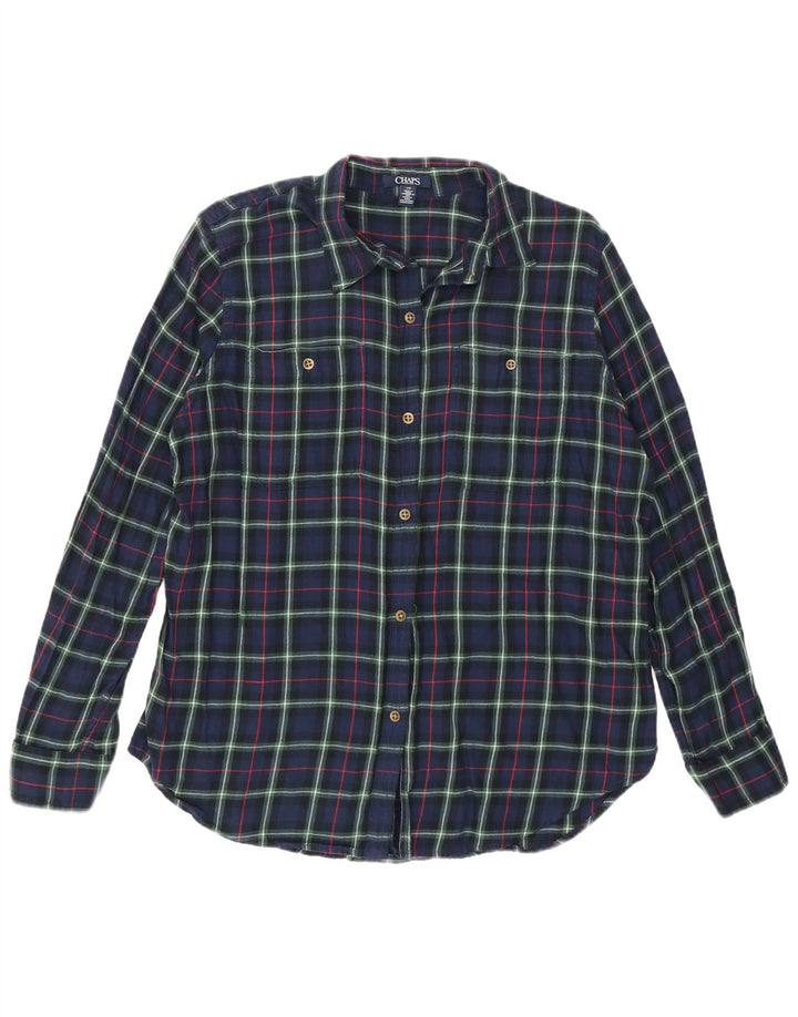 Chaps Camisa de franela para mujer UK 40 Grande Azul marino Cuadros Algodón
