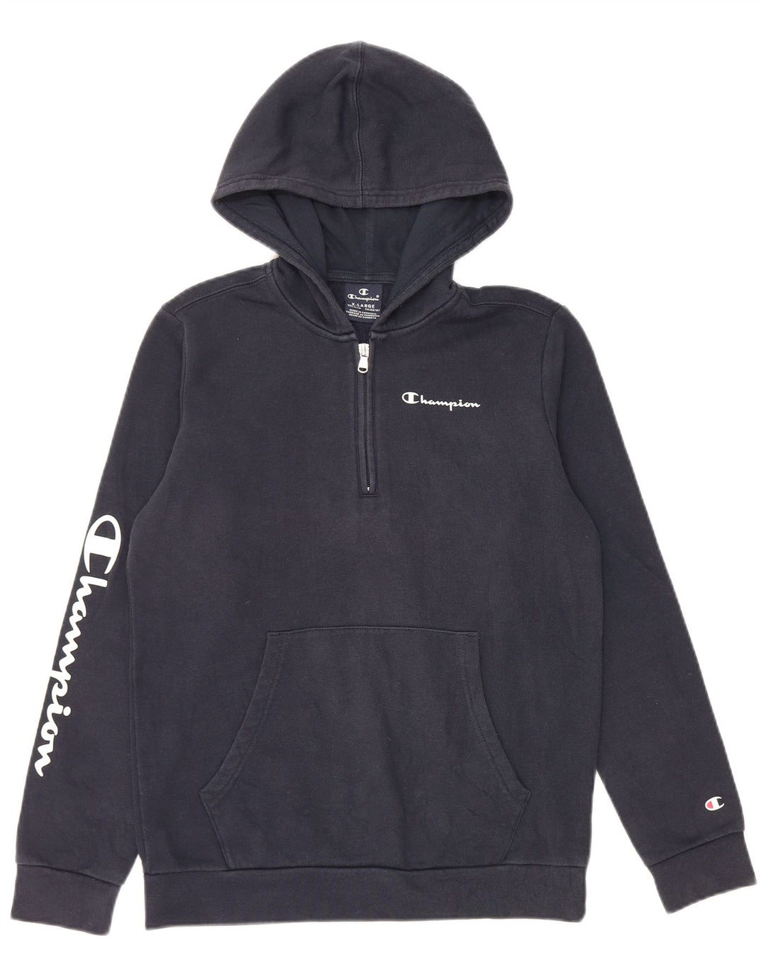 CHAMPION Jersey con capucha y cuello con cremallera para niños 13-14 años XL Azul marino