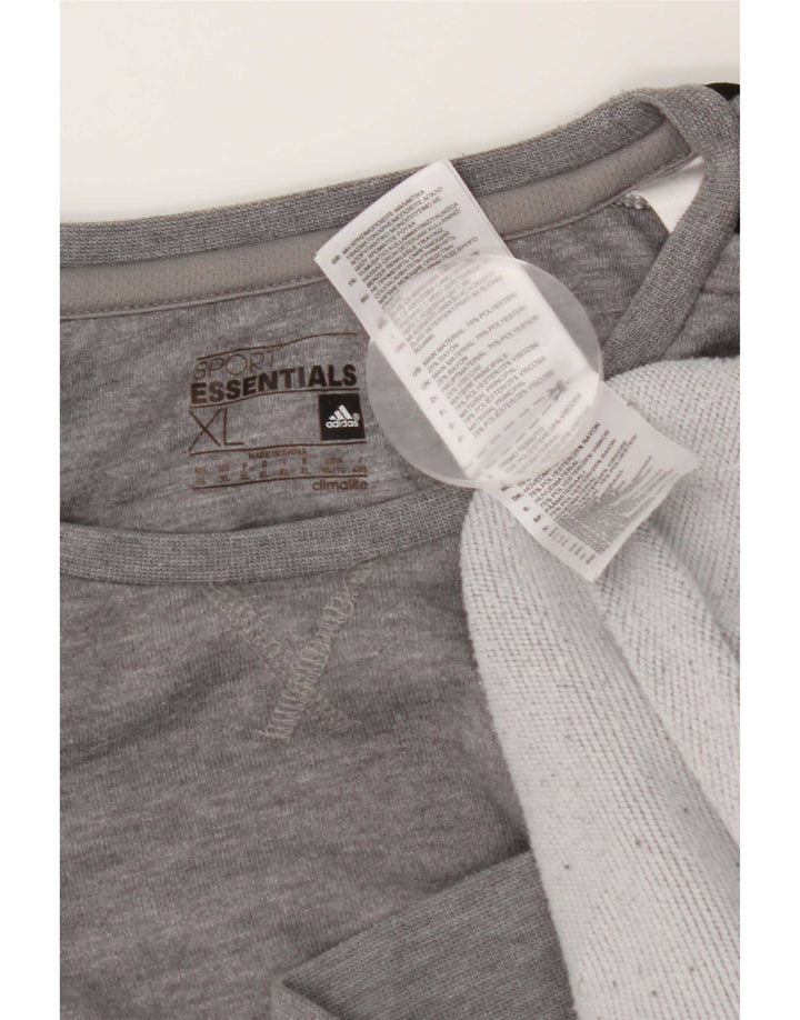 Adidas Hombre Sudadera Jumper XL Gris Poliéster Moteado