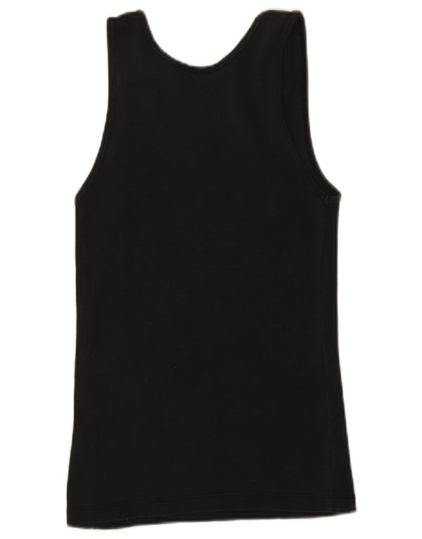 Topshop Top sin mangas para mujer UK 10 Small Black Cotton