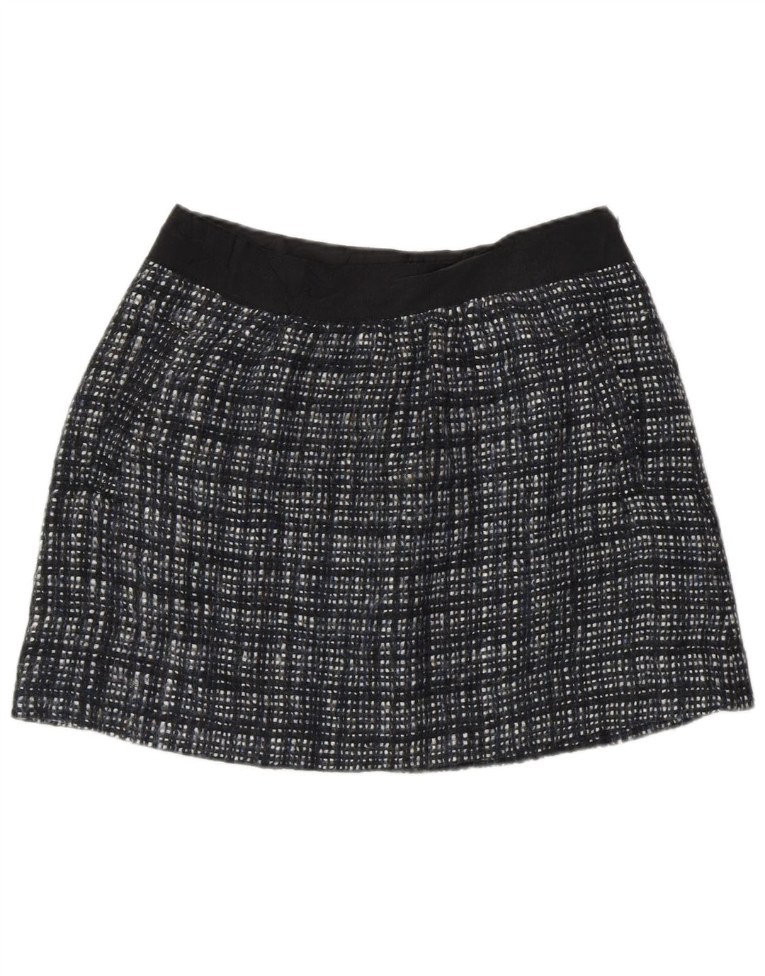 J. CREW Minifalda para mujer US 8 Mediana W30 Lana a cuadros negra