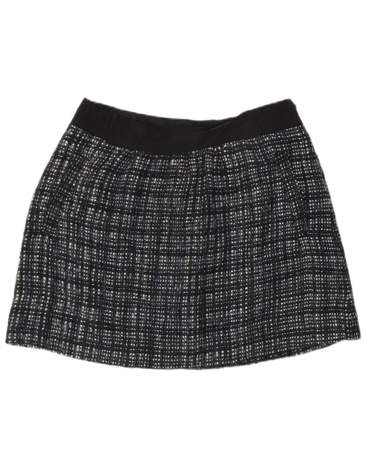J. CREW Minifalda para mujer US 8 Mediana W30 Lana a cuadros negra