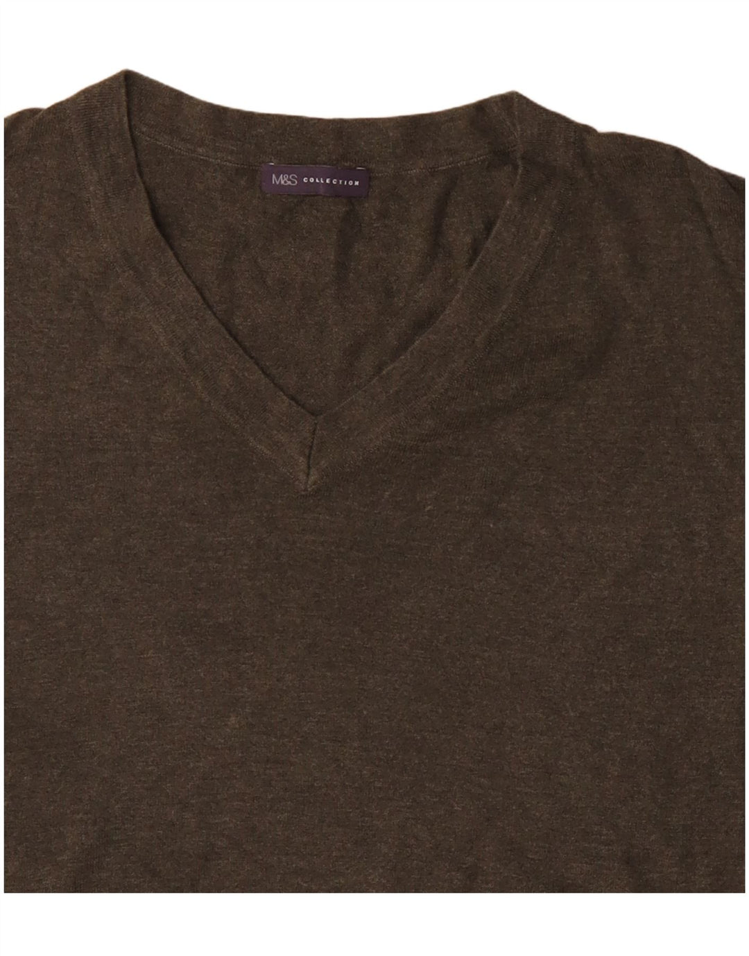 Marks & Spencer Suéter tipo jersey de gran tamaño con cuello en V para mujer UK 10 Small Khaki