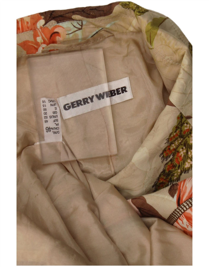 GERRY WEBER Chaqueta blazer de manga 3/4 para mujer UK 20 2XL Beige Floral