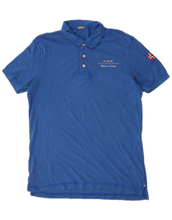 Napapijri Polo gráfico para hombre 2XL Algodón azul