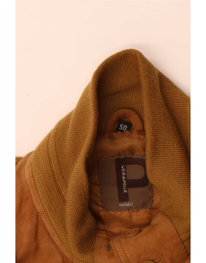 Conbipel Chaqueta bomber de ante para hombre IT 50 Cuero marrón grande