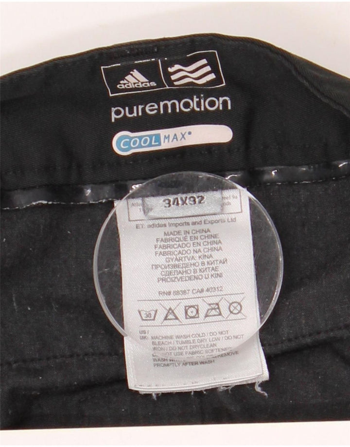 Adidas - Pantalón chino recto Coolmax para hombre W34 L32 Poliéster negro