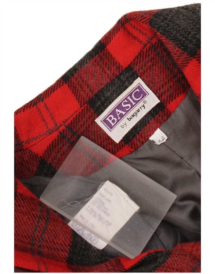 Bagarry Chaqueta Blazer De 3 Botones Para Mujer IT 44 Lana Mediana A Cuadros Rojos